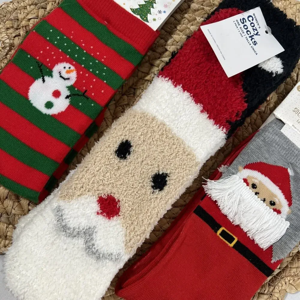 Lot of 3 Christmas Santa Snowman Socks Old Navy Legale Gertex Women’s